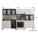 Ver imagem 3 de Cozinha Modulada Completa Evidence 4pçs (2 Armários Balcão Paneleiro) C4p55 Branco/preto -