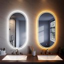 Ver imagem 7 de Espelho Oval Moderno Jateado LED 3 Cores 40x70 cm Touch