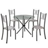 Conjunto de Jantar Mesa Tampo Redondo de Vidro Incolor com 4 Cadeiras Sara Yescasa - 2
