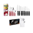 Ver imagem 1 de KIT - 1 Faqueiro Vermelho 30 Peças + 1 Conjunto Facas 9pç + 1 Faqueiro Inox 24pç - Tramontina