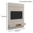 Ver imagem 6 de Painel Frisado Oslo - Mdf 1 Porta e 1 Gaveta Off White-freijó - Lukaliam Móveis