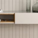 Ver imagem 4 de Painel Frisado Oslo - Mdf 1 Porta e 1 Gaveta Off White-freijó - Lukaliam Móveis