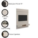 Ver imagem 5 de Painel Frisado Oslo - Mdf 1 Porta e 1 Gaveta Off White-freijó - Lukaliam Móveis