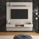 Ver imagem 1 de Painel Frisado Oslo - Mdf 1 Porta e 1 Gaveta Off White-freijó - Lukaliam Móveis