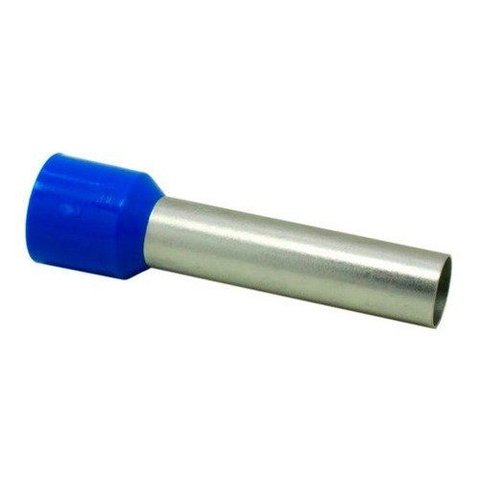 Kit 100un Terminal Tubular Ilhós 16mm Longo Azul P Isolado