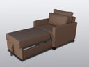 Ver imagem 3 de Poltrona Cama Meca_mm que Se Transforma em Sofá Cama Solteiro Resistente e Confortável em Linho Sint