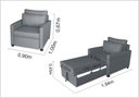 Ver imagem 5 de Poltrona Cama Meca_mm que Se Transforma em Sofá Cama Solteiro Resistente e Confortável em Linho Sint