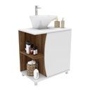 Ver imagem 7 de Gabinete para Banheiro e Espelheira 60cm Moab Branco/Aveiro