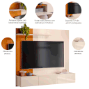 Ver imagem 2 de Painel para TV de até 65 Polegadas 3 Portas Astral Cinamomo/Off White