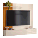 Ver imagem 1 de Painel para TV de até 65 Polegadas 3 Portas Astral Cinamomo/Off White