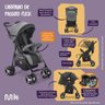 Carrinho de Bebê Flick BB444 Multikids Baby Reclinável - Preto - 11
