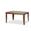 Ver imagem 1 de Mesa Retangular 4 Lugares com Tampo de Vidro Canadá Marrom/Castanho Claro