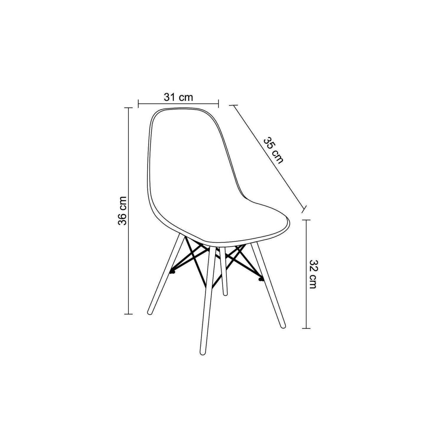 Conjunto 6 Cadeiras Infantis Base Madeira sem Braço Eiffel - 3