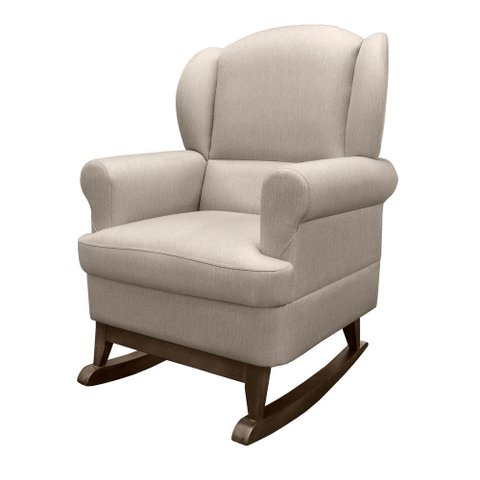 Poltrona Pé Canoa Eros 75cm Linho Bege - Sallar Home