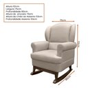 Ver imagem 3 de Poltrona Pé Canoa Eros 75cm Linho Bege - Sallar Home