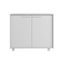 Ver imagem 2 de Balcão Multiuso 2 Portas 1 Prateleiras 4 Pés com Rodízios Branco