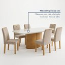 Ver mais imagens de Conjunto de Mesa de Jantar 6 Lugares Diana com Cadeiras Carol 180x90cm Cinamomo Off White Bege
