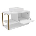 Ver imagem 3 de Gabinete para Banheiro com Cuba 80cm 1 Porta Urban Branco/Dourado