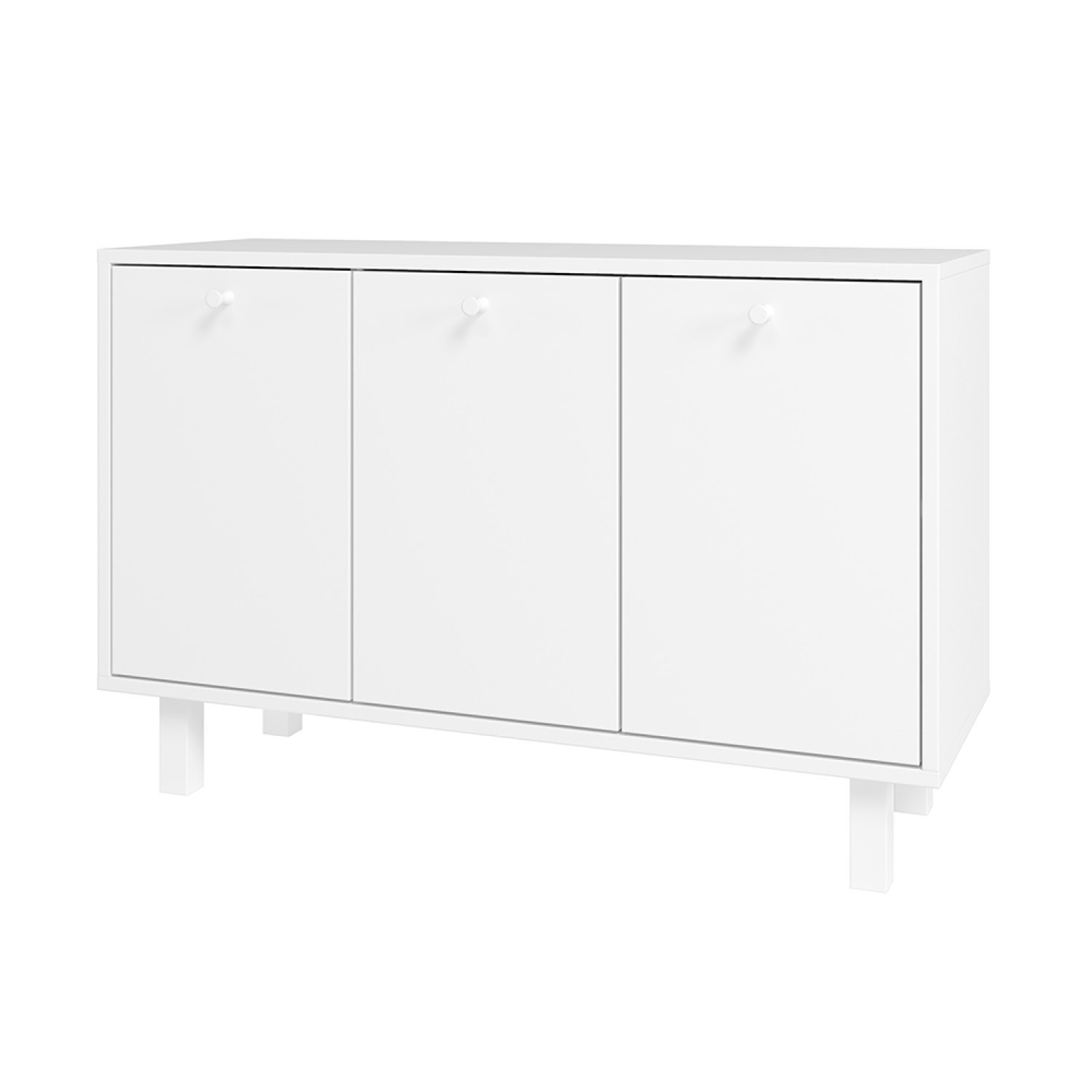 Balcão Multiuso 3 Portas 1 Prateleira MDP 12mm em MDP Branco 59.5 cm x 90 cm x 33 cm