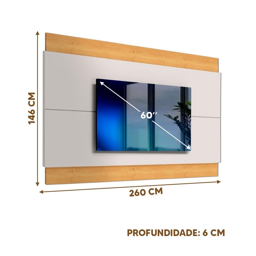 Painel Para Tv Até 60 Polegadas Off White Nature Classic Imcal - 4