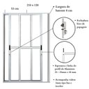 Ver imagem 3 de Porta Sacada de Alumínio 2 Folhas Móveis 210 X 120cm com Fechadura Linha 25