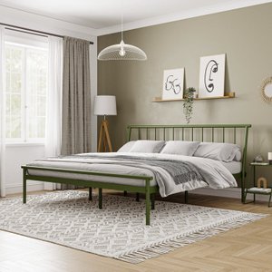 Cama King em Aço Begônia CabeCasa MadeiraOriginals