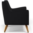 Ver imagem 7 de Poltrona Decorativa com Pés de Madeira Taroba D02 Veludo Preto B-300 - Lyam Decor