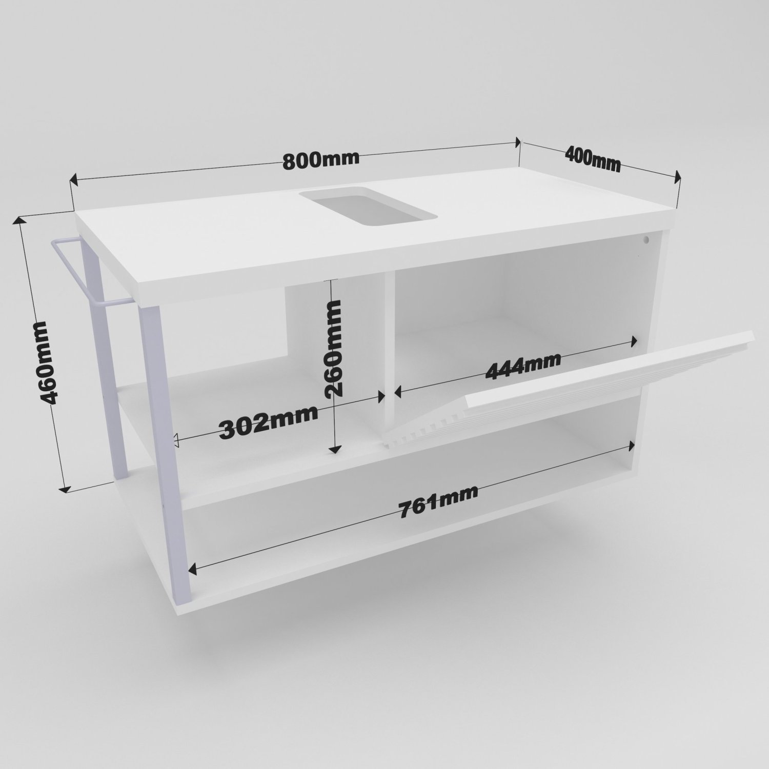 Gabinete para Banheiro com Cuba e Espelheira 80cm Urban - 3