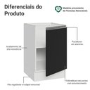 Ver imagem 3 de Balcão de Cozinha 50cm 1 Porta (sem Tampo) BP Glamy Madesa Branco/Preto