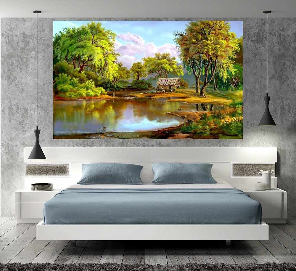 Quadro Pintura Paisagem Óleo Sobre Tela 3007: 120cm (A) x 190cm (L) - 5