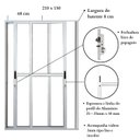 Ver imagem 3 de Porta Sacada de Alumínio 2 Folhas Móveis 210 X 150cm com Fechadura Linha 25