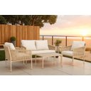 Ver imagem 5 de Conjunto de Àrea Externa Harbor com 1 Sofá, 2 Poltronas 1 Mesa - Bege/claro
