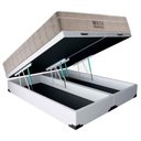 Ver imagem 4 de Cama Box Baú Casal Bipartido Sintético + Colchão Ortobom Airtech Molas Ensacadas 65x138x188