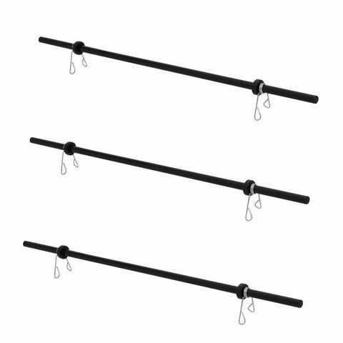 Kit 10 Barras Body Pump Com Presilhas Musculação Funcional - Preto