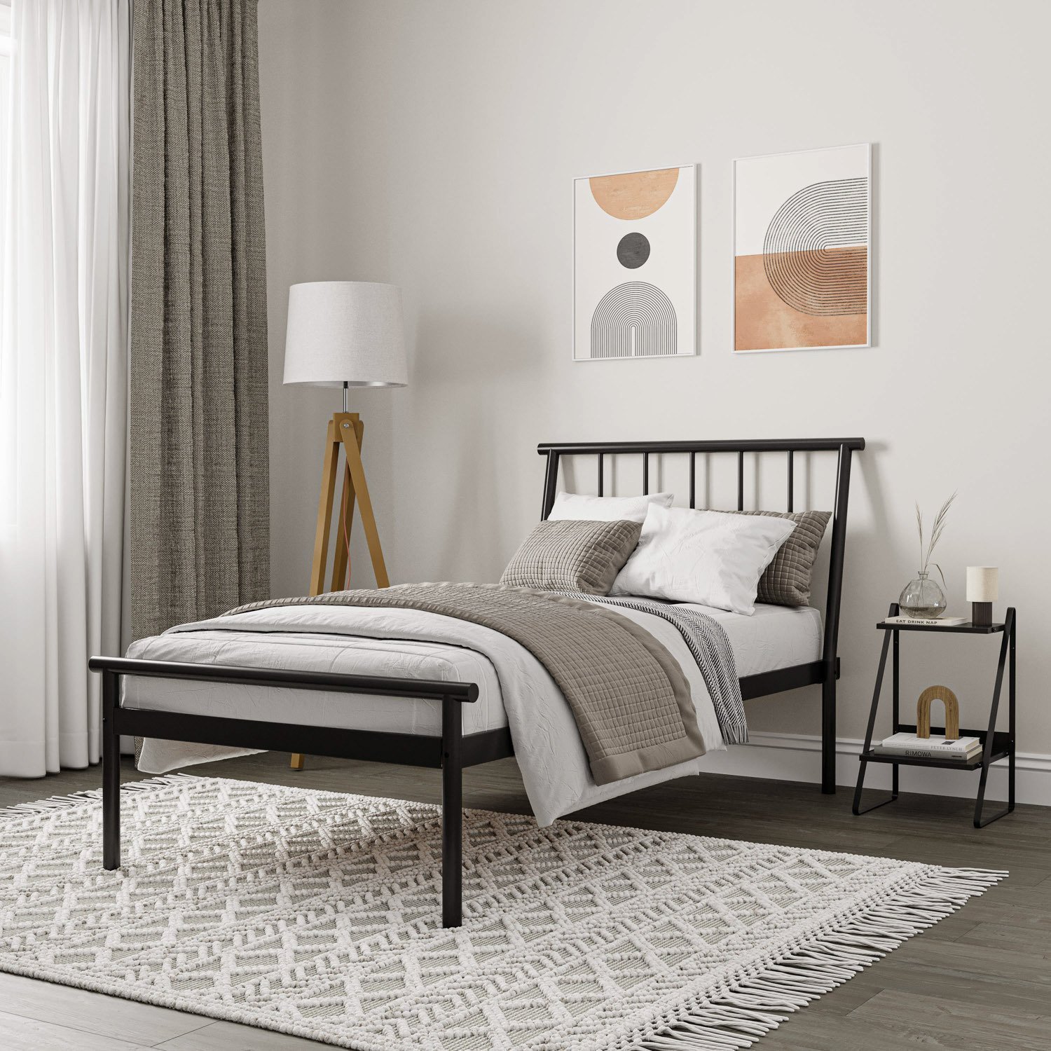 Cama Solteiro em Aço Begônia CabeCasa MadeiraMadeira - 1