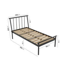 Cama Solteiro em Aço Begônia CabeCasa MadeiraMadeira - 2