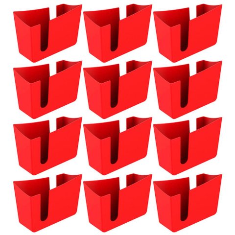 Kit 12 Porta Guardanapos de Mesa Organizador Trio Crippa Vermelho Restaurante Lanchonete