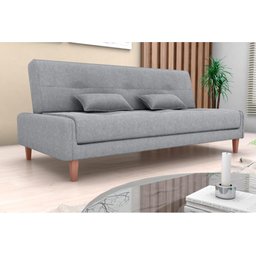 Sofá Cama Blanca 3 Lugares Sala Premium Boucle Cinza Matrix - 2