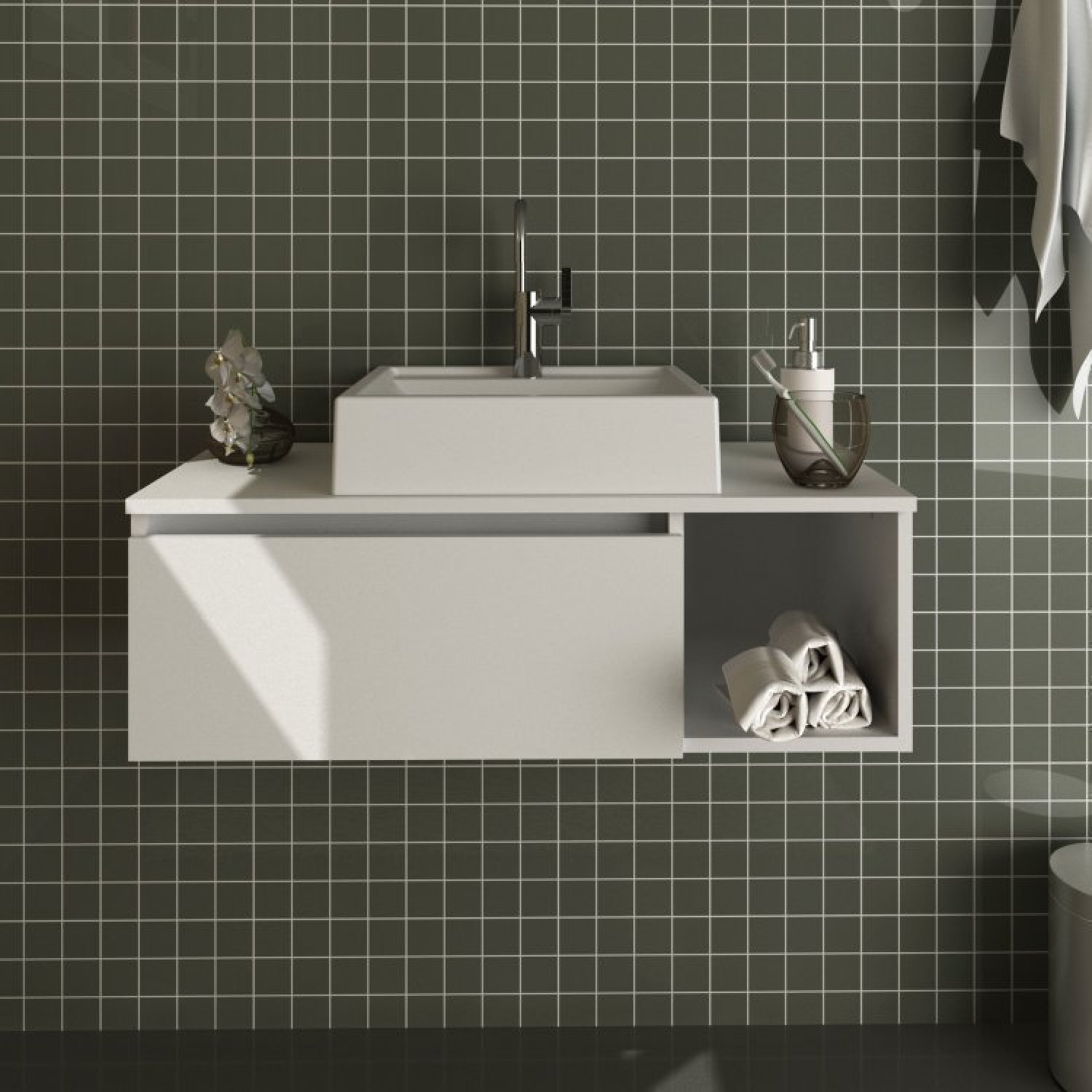Conjunto Suspenso para Banheiro com Espelheira 80cm - 5