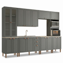 Ver imagem 2 de Cozinha Compacta Modulada 6 Peças com 16 Portas e Torre Quente Americana Cinza Crystal