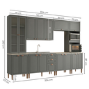 Ver imagem 3 de Cozinha Compacta Modulada 6 Peças com 16 Portas e Torre Quente Americana Cinza Crystal