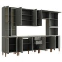 Ver imagem 4 de Cozinha Compacta Modulada 6 Peças com 16 Portas e Torre Quente Americana Cinza Crystal