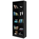 Ver imagem 1 de Armário Prateleiras para Escritório Home Office Gamer ME4141 MDP Preto/Preto - Gran Belo