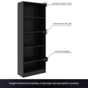Ver imagem 3 de Armário Prateleiras para Escritório Home Office Gamer ME4141 MDP Preto/Preto - Gran Belo