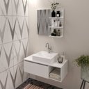 Ver imagem 1 de Conjunto Suspenso para Banheiro com Espelheira 80cm