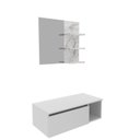 Ver imagem 2 de Conjunto Suspenso para Banheiro com Espelheira 80cm Branco/Marmorizado