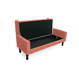 Recamier Calçadeira Fênix Baú Estofado Quarto Casal 140cm Suede Coral - DL Decor - 2