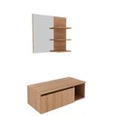 Ver imagem 2 de Conjunto Suspenso para Banheiro com Espelheira 80cm Marrom