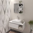 Ver imagem 1 de Conjunto Suspenso para Banheiro com Espelheira 80cm Branco