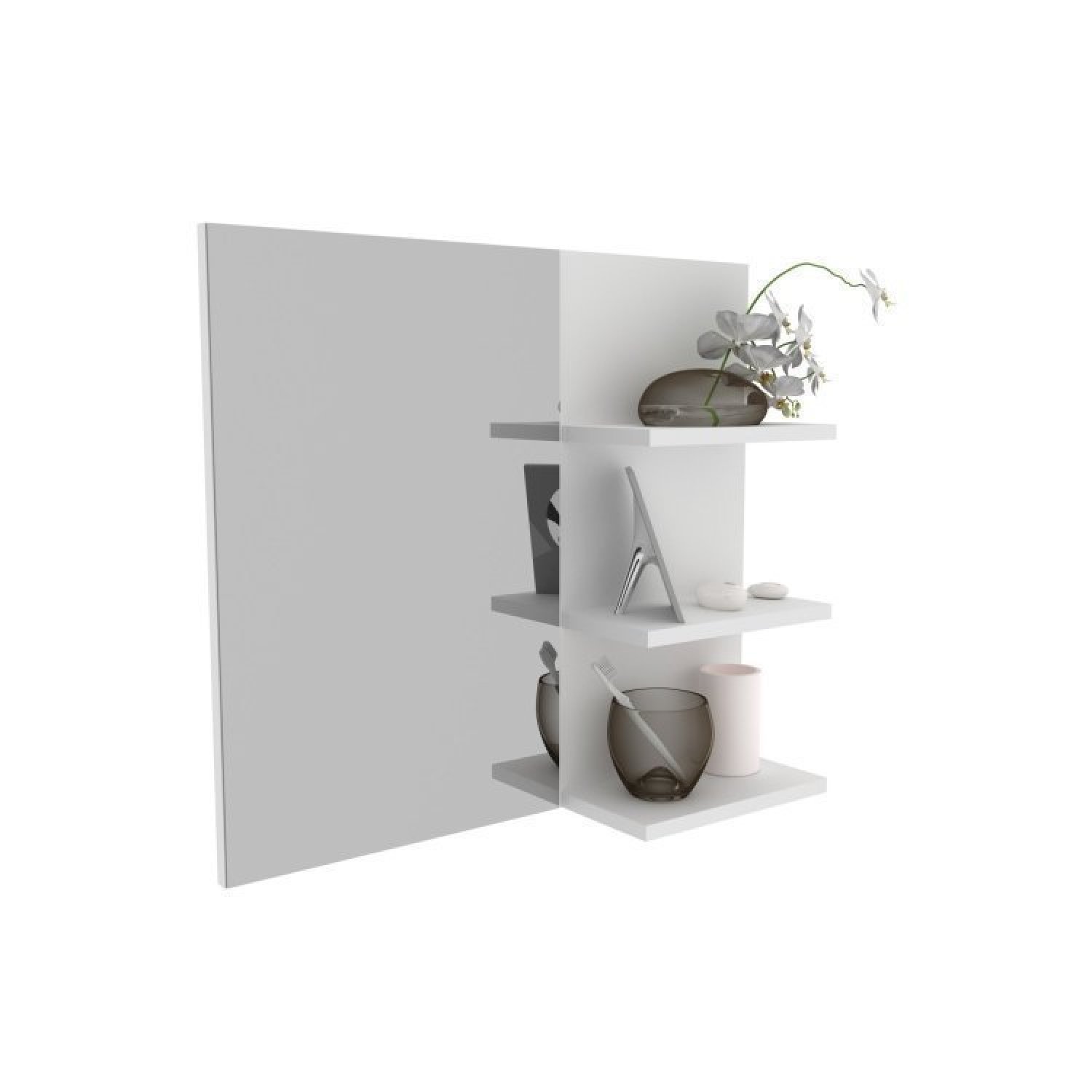 Conjunto Suspenso para Banheiro com Espelheira 80cm - 11